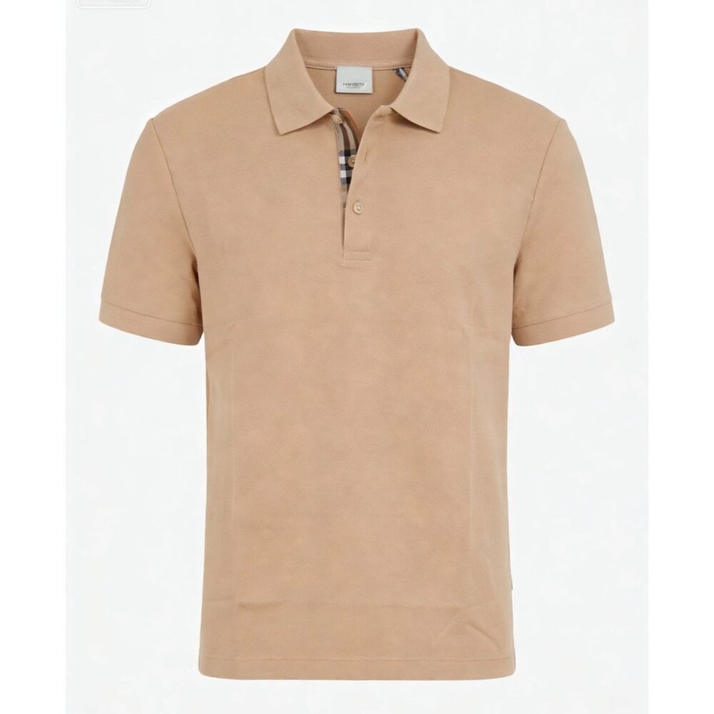 Burberry Men’s Hartford Check Cotton Polo Shirt Soft Fawn XL 8092274